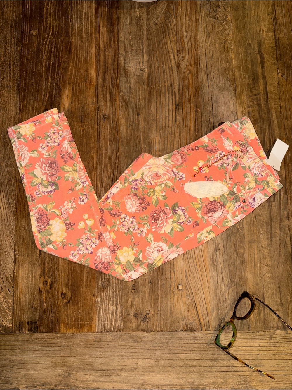 Vanilla Star Coral Floral Skinny Jeans